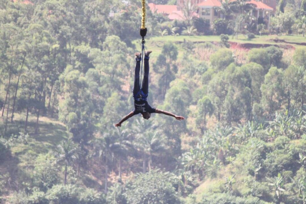 Bungee jumping a greatest adventure activity while in Uganda Jinja.